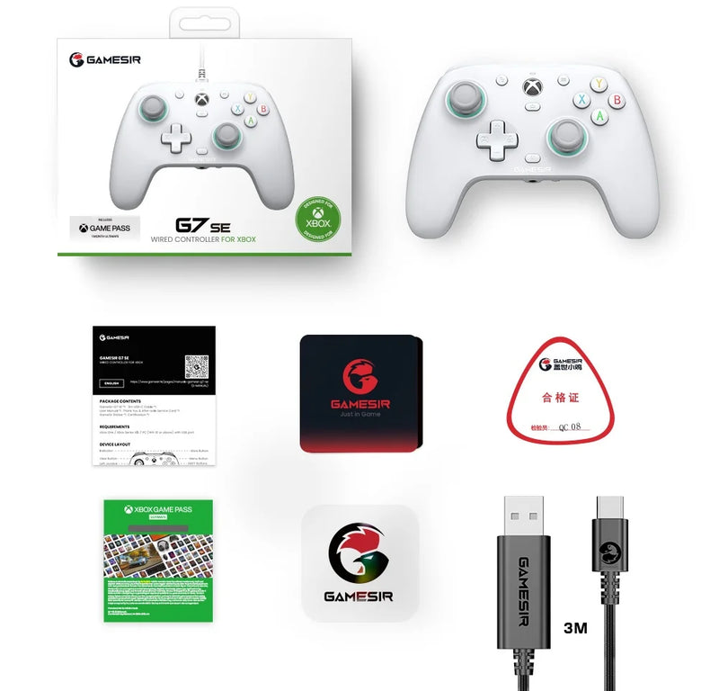 Gamesir G7 SE Xbox PC Controlador de jogos com fio Gamepad com efeito Hall para